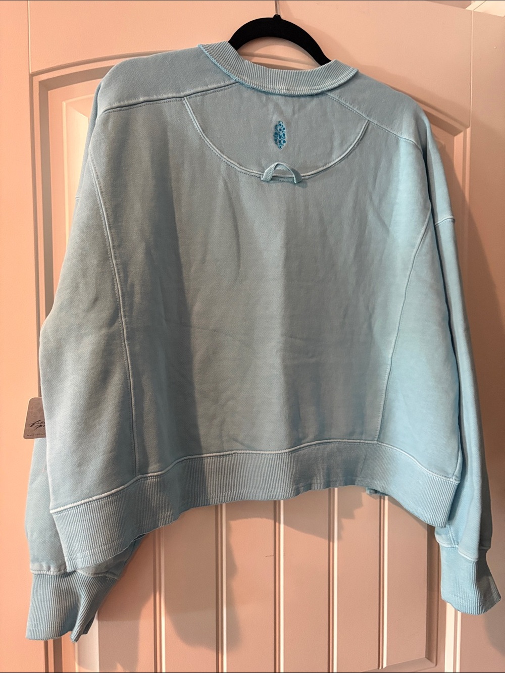 Light Blue Crewneck Sweatshirt by Free People- NWT - Picture 6 of 6